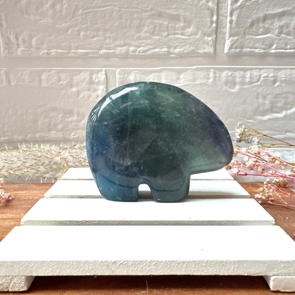 Gorgeous Fluorite Bear Carving